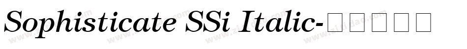 Sophisticate SSi Italic字体转换